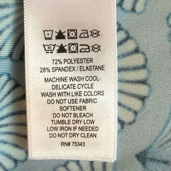 NWT Sigrid Olsen Woman’s Golf Tennis Full Zip Jacket in Blue Palm Fan Pattern. - Picture 7 of 9